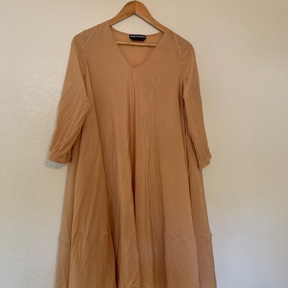 Rochas 100% Silk Pink/Peach Dress | Made in Italy | Size 40 - Picture 1 of 12